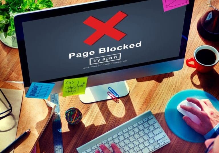 Page Blocked Error Data Internet Online Technology Concept